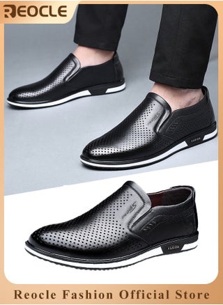 REOCLE Men's Loafers Formal Business Dress Shoe Comfy Slip-On