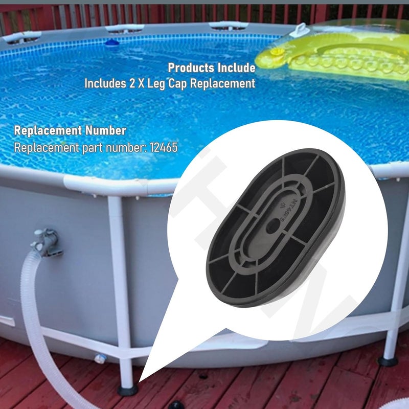 AMTHKNO 2 Pcs 12465 Leg Cap Replacement Compatible with in-tex 26719MW, 26719W, 26733EH, 26735EH, 26739MW for 14ft 15ft 16ft Round Prism Frame Pools - Image 4