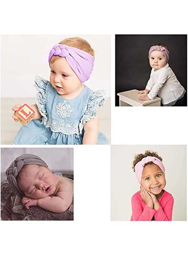 KASTWAVE 10 Pcs Baby Knot Headband Twist Cross Hair Bands Soft Silk Stretchy Nylon Head Wrap For Newborn Infant Toddlers Girls - Image 4