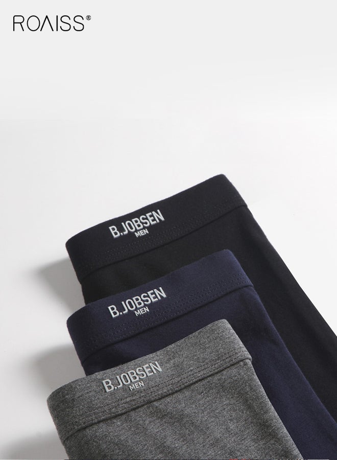 رويس ملابس داخلية رجالية مكونة من 4 قطع من القطن الخالص بأربع زوايا مضادة للبكتيريا قابلة للتنفس مقاس كبير ملابس داخلية بوكسر رجالية ناعمة ومريحة - Image 4
