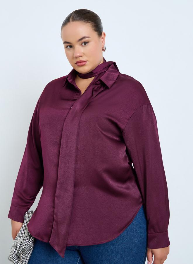 ستايلي قميص ساتان مقاس كبير - Image 1