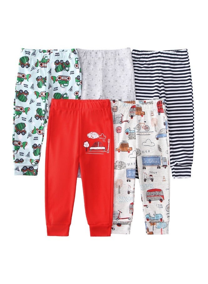 RedMapleTEK 5-Pack Of Elastic Breathable Cotton Trousers For Infants And Young Children - Image 1