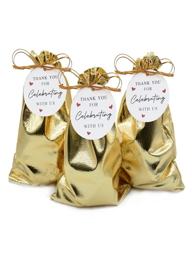 BEAVOING Pack of 100 5"x 7" Heavy Duty Gold Drawstring Organza Jewelry Pouches Wedding Party Christmas Favor Gift Candy Chocolate Bag (5"x7", Big Gold New) - Image 1