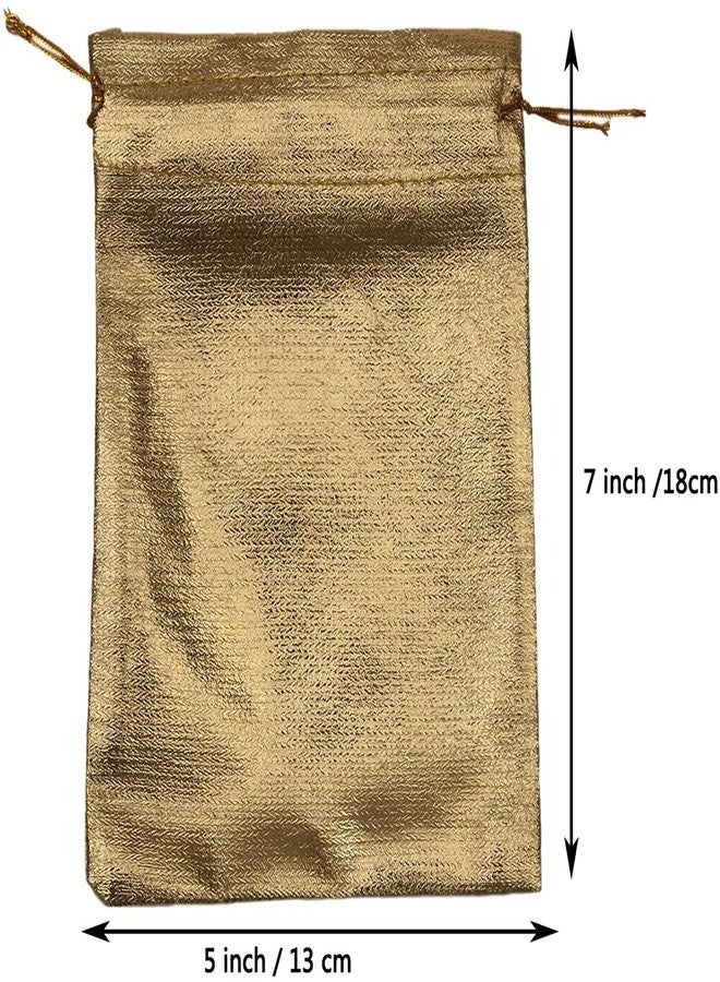 BEAVOING Pack of 100 5"x 7" Heavy Duty Gold Drawstring Organza Jewelry Pouches Wedding Party Christmas Favor Gift Candy Chocolate Bag (5"x7", Big Gold New) - Image 5