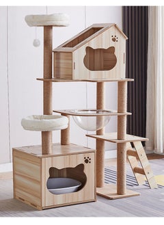 Multi-Level Kitten Play Tree with Scratching Post and Ladder