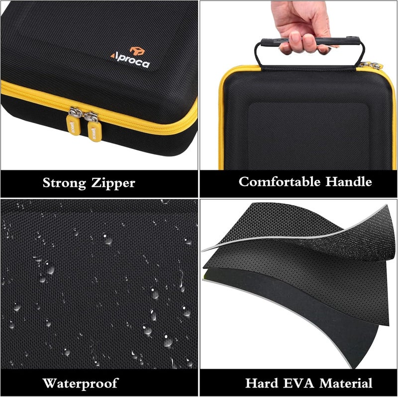 Aproca Storage Case Compatible with Kodak Dock Plus 4PASS / Premium 4x6 Portable Instant Photo Printer, Storage Hard Bag for Accessories -Black with Yellow Zipper (Case Only) - Image 4