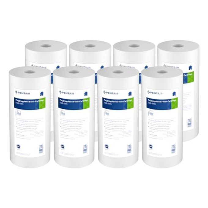 Pentek Pentair Pentek Dgd-5005 Big Blue Water Filter, 10-Inch Whole House Sediment Filter Cartridge Replacement, Dual-Gradient Density Spun Polypropylene, 10" X 4.5", 5 Micron, Pack Of 8 - Image 1