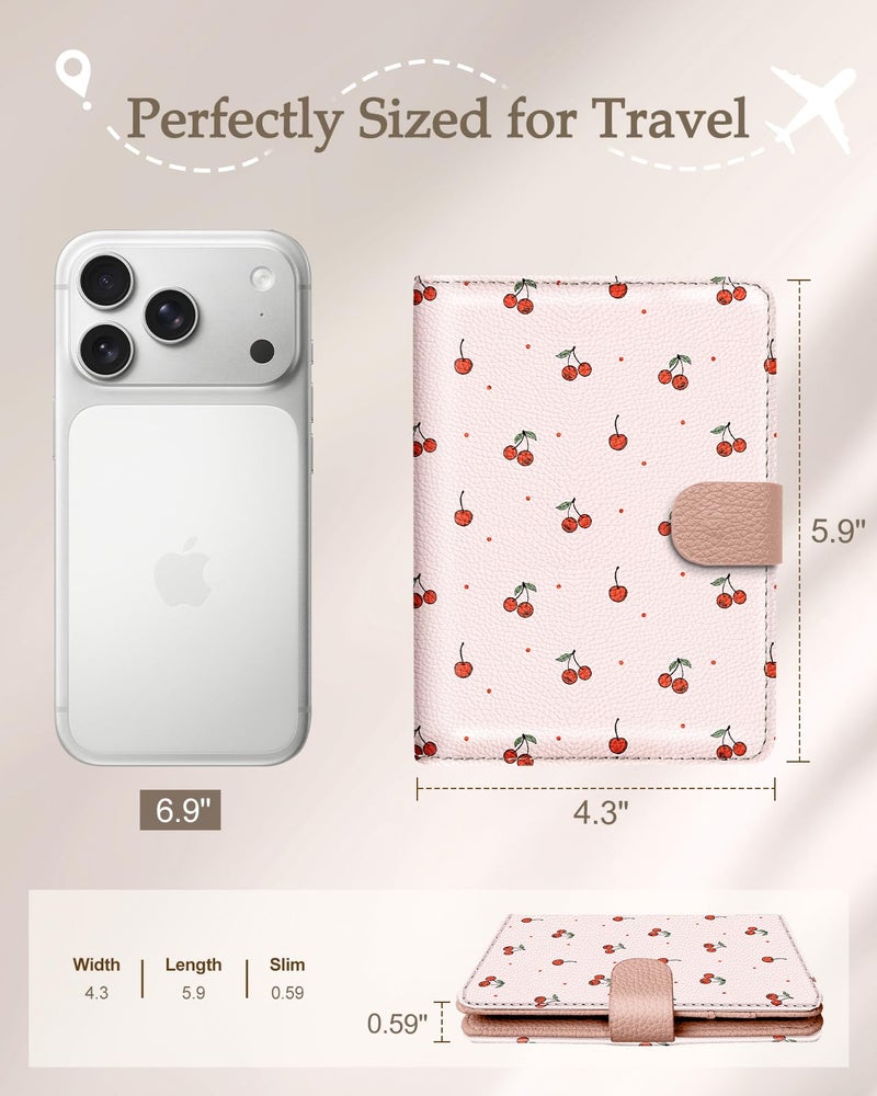 Slohif Passport Wallet Holder Cover for Travel - Women Men RFID Blocking Passport Book Protector for Boarding Pass Cards - Image 3