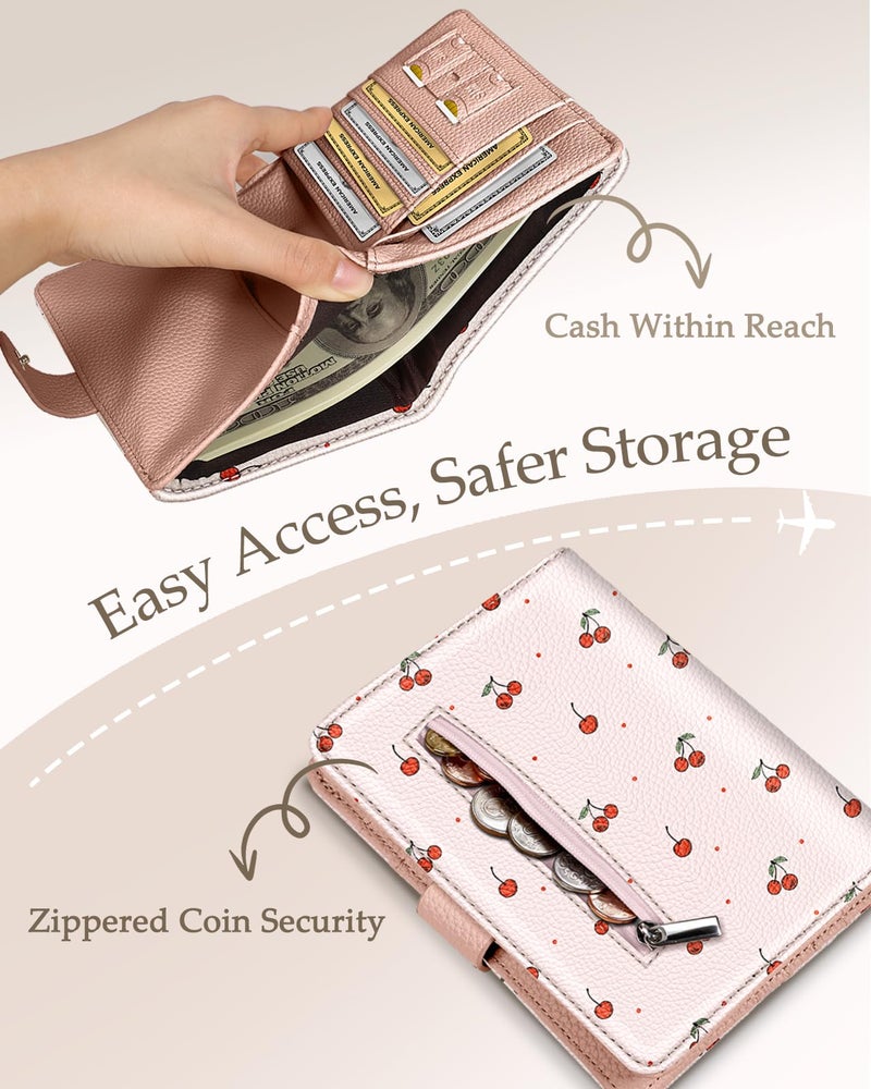 Slohif Passport Wallet Holder Cover for Travel - Women Men RFID Blocking Passport Book Protector for Boarding Pass Cards - Image 4