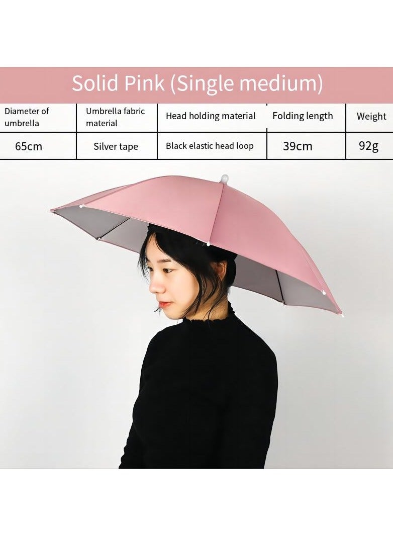 Generic Umbrella Hat Fishing Folding Adjustable Sun Rain Cap, Free Cap for Adults Children, Anti-UV Waterproof Headwear Gardening Golf Sunshade Outdoor