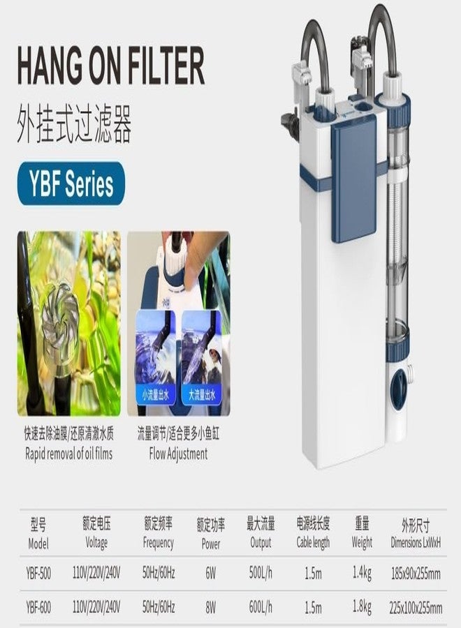 سان سان فلتر خارجي معلق لحوض السمك SunSun YBF 500 - Image 2
