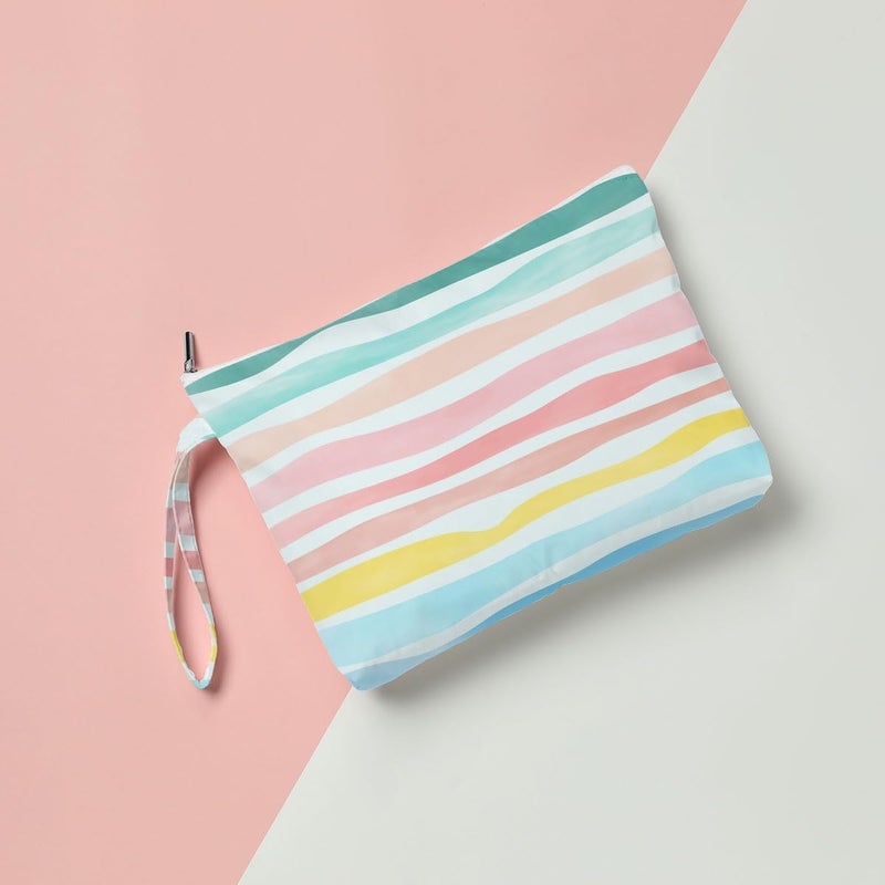 Fokongna حقيبة فوكوجنا الرطبة والجافة حقيبة رطبة لملابس السباحة حقيبة سفر حقيبة حفاضات حقيبة مستحضرات التجميل مقاومة للماء حقيبة مكياج كبيرة حقيبة بسحاب للنساء الفتيات الأخوات الأصدقاء حقيبة رطبة نجمة البحر البحر قوس قزح هدايا - Image 4