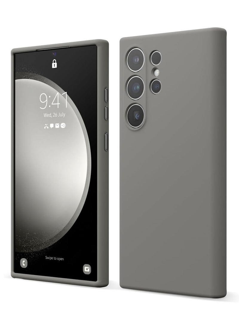 elago Liquid Silicone for Samsung Galaxy S24 ULTRA case cover Full Body Screen Camera Protective, Shockproof, Slim, Anti-Scratch Soft Microfiber Lining - Midnight Grey - Image 1