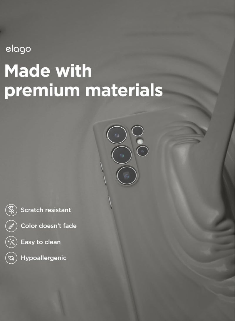 elago Liquid Silicone for Samsung Galaxy S24 ULTRA case cover Full Body Screen Camera Protective, Shockproof, Slim, Anti-Scratch Soft Microfiber Lining - Midnight Grey - Image 2