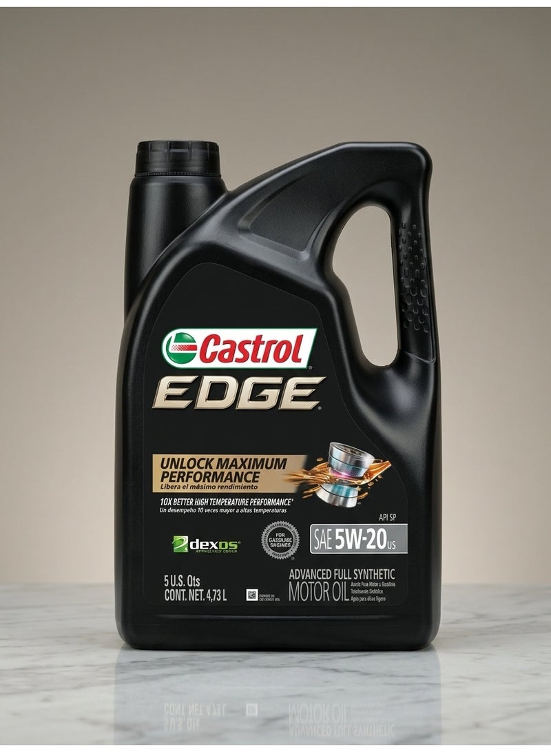Castrol EDGE Advanced Full Synthetic Motor Oil 5W-20, 5 U.S. Quarts (4.73 L)