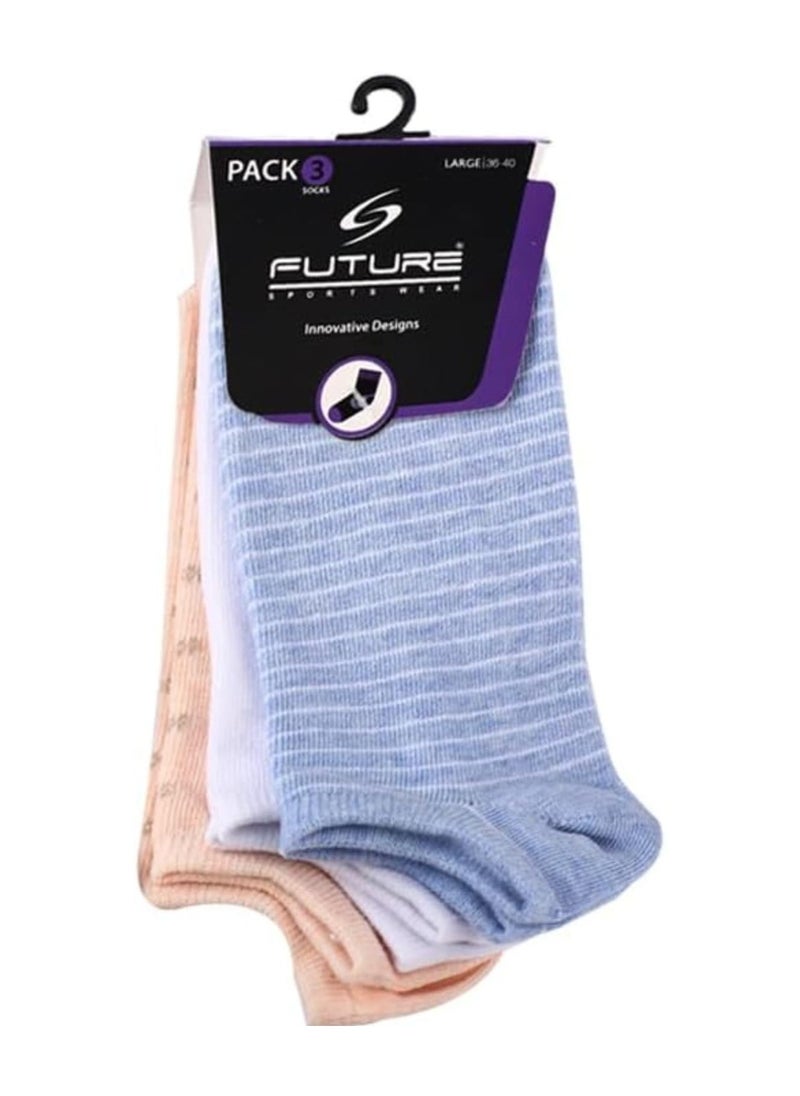 Future Future Socks Low cut for women Pack of  3 size 36-40 Multicolor  - Image 1