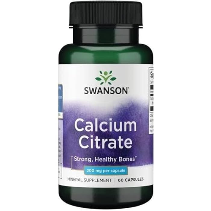 Swanson Calcium Citrate 200 Milligrams 60 Capsules - Image 1
