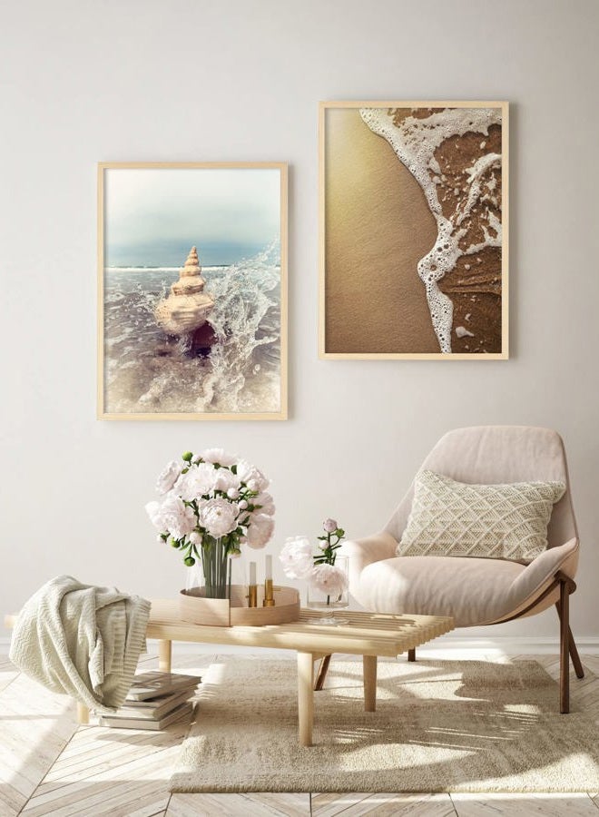 Yaetm 18x24 Frame Set of 2, Solid Oak Wood Poster Frame 18 x 24 inches, Wall Gallery 18x24 Picture Frame for Horizontal and Vertical Wall Mounted (2 pack, Oak) - Image 5