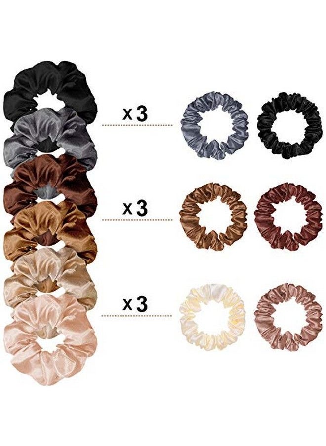 Chuangdi 36 Pieces Hair Scrunes Silk Scrunes Elastic Hair Bands Scrunchy Hair Ties Ropes Skinny Hair Ties Scrunes Ponytail Holder For Women Girls Hair Accessories Decorations Assorted Colors  - Image 5