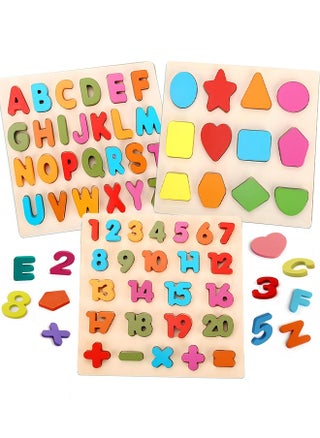 3 Wooden Puzzle Sets