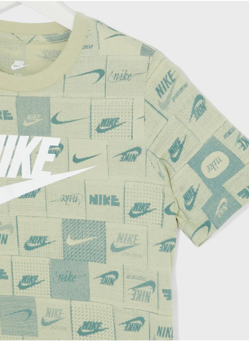 Nike Nsw Club All Over Printed Hybrid T-Shirt