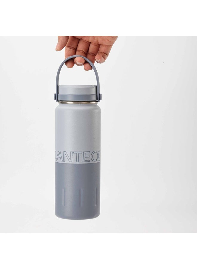 Santeco Koya 500ml Stainless Steel Beverage Bottle - Durable, Insulated Water Bottle for Travel, Sports & Outdoor Activities - Stylish Silver Blue Design - Image 2