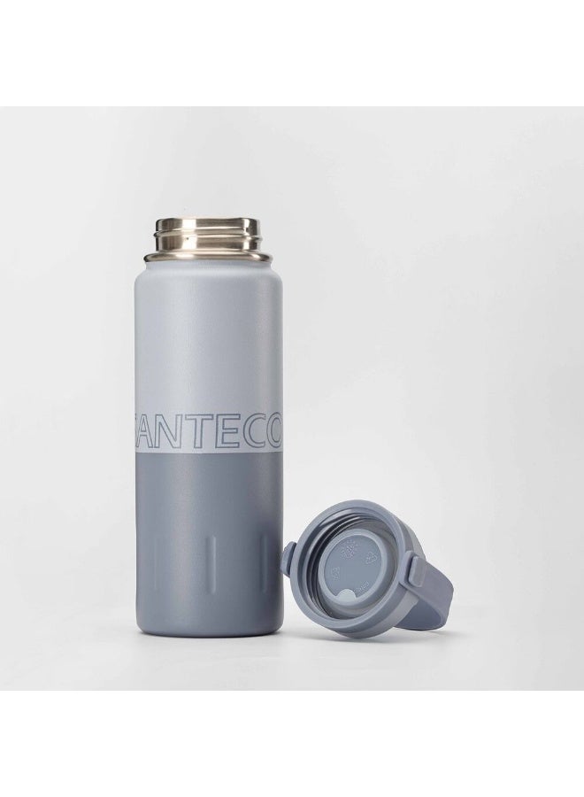 Santeco Koya 500ml Stainless Steel Beverage Bottle - Durable, Insulated Water Bottle for Travel, Sports & Outdoor Activities - Stylish Silver Blue Design - Image 3