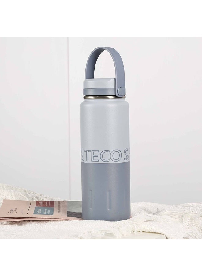 Santeco Koya 500ml Stainless Steel Beverage Bottle - Durable, Insulated Water Bottle for Travel, Sports & Outdoor Activities - Stylish Silver Blue Design - Image 4