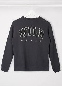 MANGO Youth Slogan Long Sleeve Sweatshirt  - Image 1