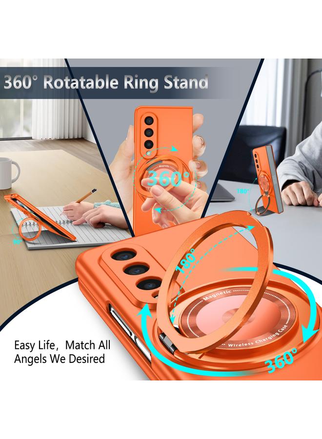 اس-توب جراب لهاتف Samsung Galaxy Z Fold3 مزود بحلقة دوارة 360 درجة مع حامل MagSafe مقاوم للصدمات وحافظة هاتف الكمبيوتر الشخصي - Image 4