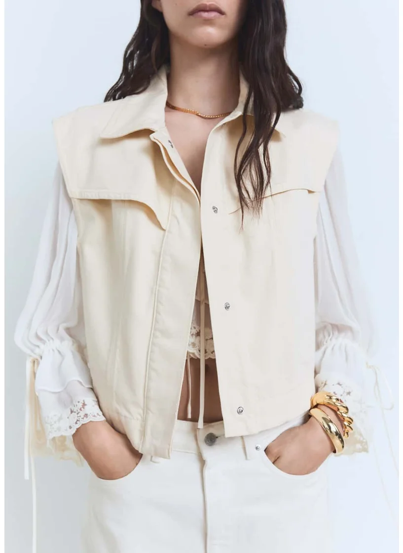 مانجو Denim-Effect Waistcoat