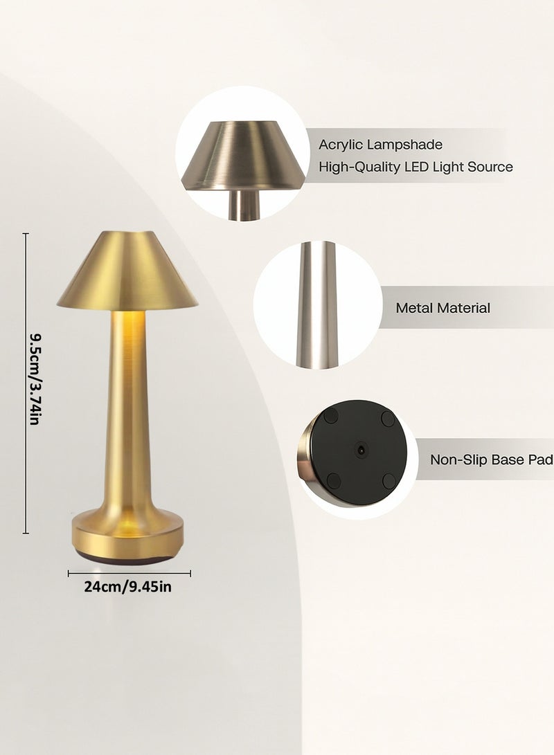 LED Table Lamp with Touch Sensor, 3 Modes, Stepless Dimming, Energy-Saving Portable Rechargeable Cordless Desk Lamp, Suitable for Bedrooms, Kids Nursery, Restaurants, Nightstand, Terraces, Hotels, Bedside Lamps  - Image 3