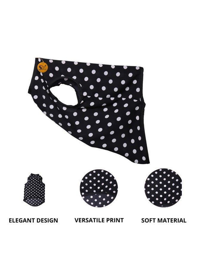 سايج سكوير تي شيرت مطبوع عليه صورة كلب مجنونة، تي شيرت عصري للكلاب، ناعم للغاية وخفيف الوزن، ملابس مريحة وجيدة التهوية للكلاب، ملابس عصرية (أسود بولكا) (Xxsmall - 10 بوصة) - Image 2