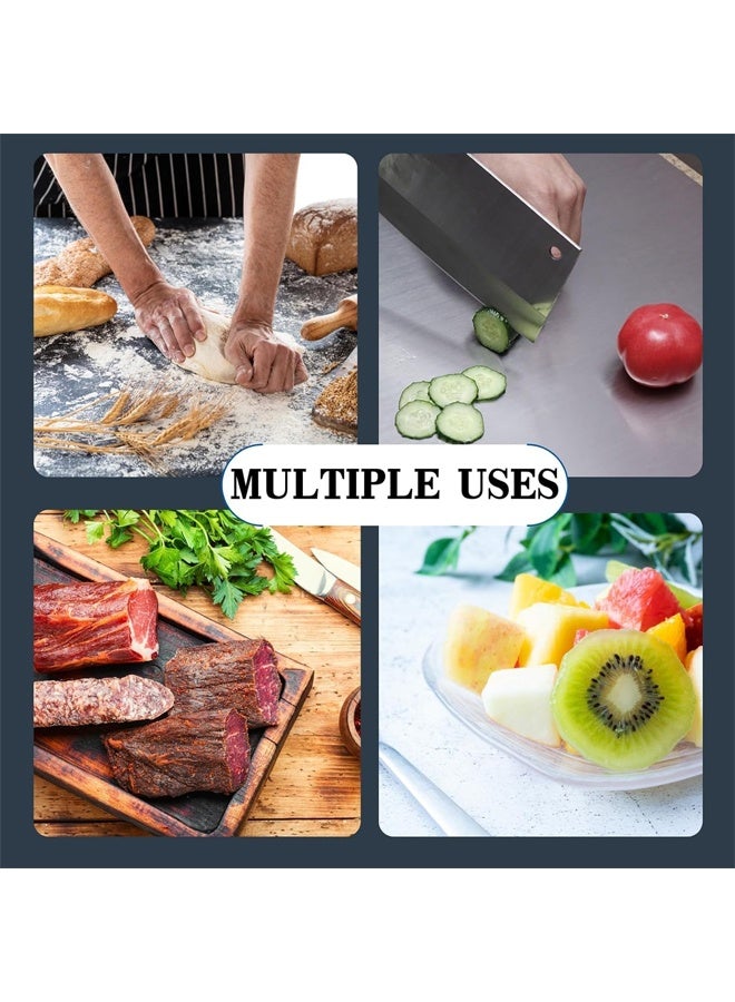 DUNISO Stainless Steel Cutting Board with Lip, chopping board for Kitchen,L Shape Pastry Board，Kneading Board Cutting Mats，Rust Proof, Sturdy and Durable, Easy to Clean，Suitable for Meat, Fruits, Vegetables, Bread, and Baking，40 * 30CM  - Image 4