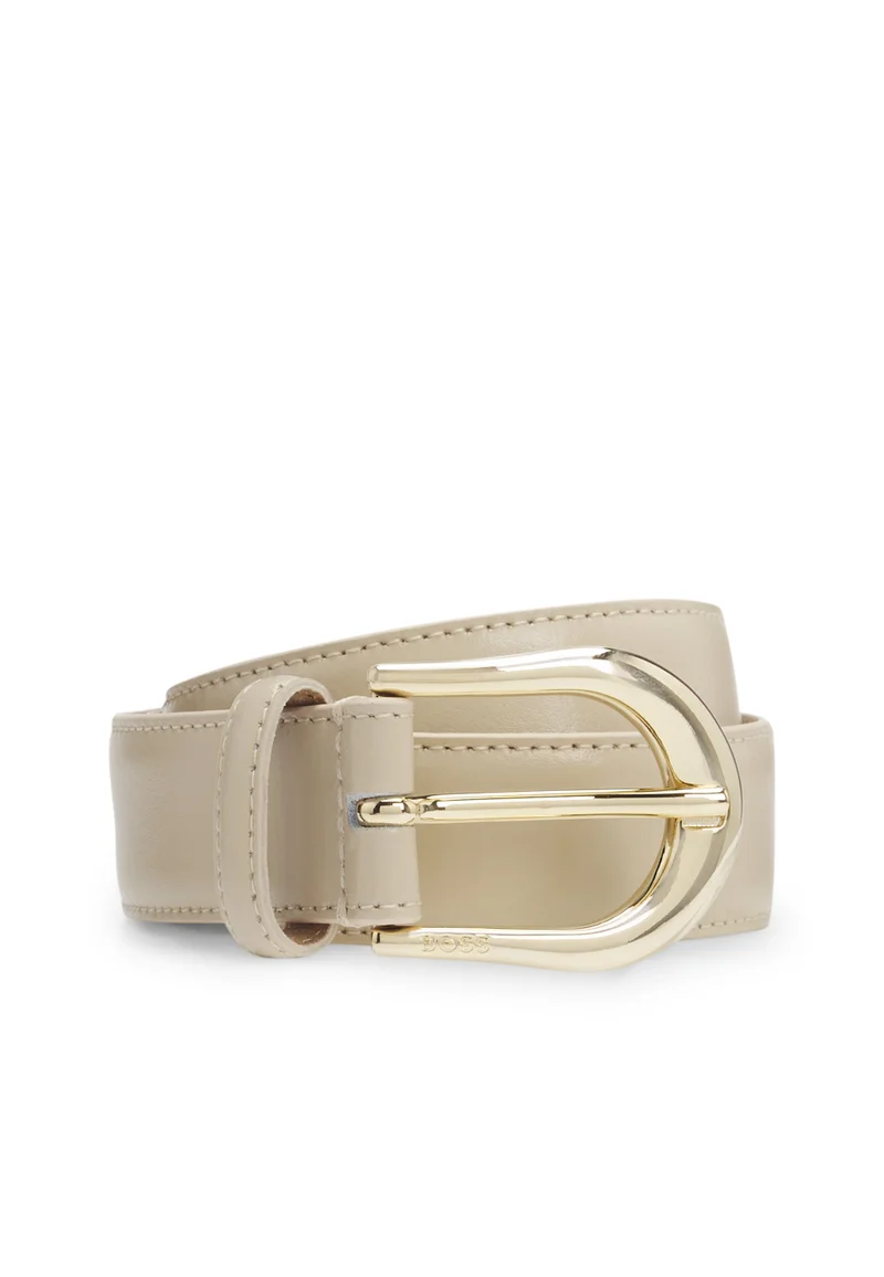 بوس Italian-leather belt with golden buckle