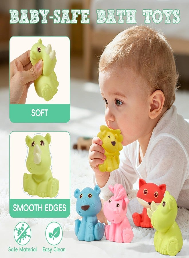 AMCHSURI Baby Bath Toys for Babies 6-12 Months | Sealed, No Hole & Mold Free Bath Toys for Toddlers | Soft & Safe Floating Bathtub Water Pool Toys for Babies, 9 PCS Wild Animals Tub Toys - Image 3