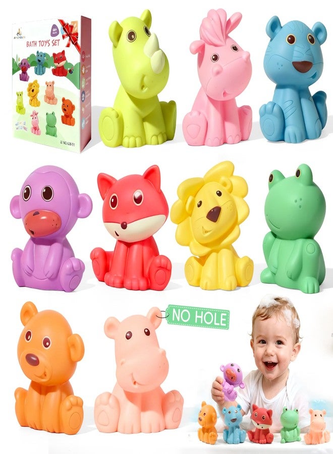 AMCHSURI Baby Bath Toys for Babies 6-12 Months | Sealed, No Hole & Mold Free Bath Toys for Toddlers | Soft & Safe Floating Bathtub Water Pool Toys for Babies, 9 PCS Wild Animals Tub Toys - Image 1