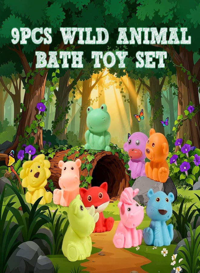 AMCHSURI Baby Bath Toys for Babies 6-12 Months | Sealed, No Hole & Mold Free Bath Toys for Toddlers | Soft & Safe Floating Bathtub Water Pool Toys for Babies, 9 PCS Wild Animals Tub Toys - Image 5