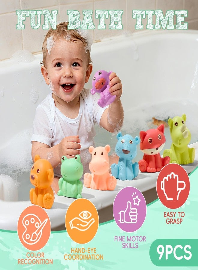 AMCHSURI Baby Bath Toys for Babies 6-12 Months | Sealed, No Hole & Mold Free Bath Toys for Toddlers | Soft & Safe Floating Bathtub Water Pool Toys for Babies, 9 PCS Wild Animals Tub Toys - Image 4