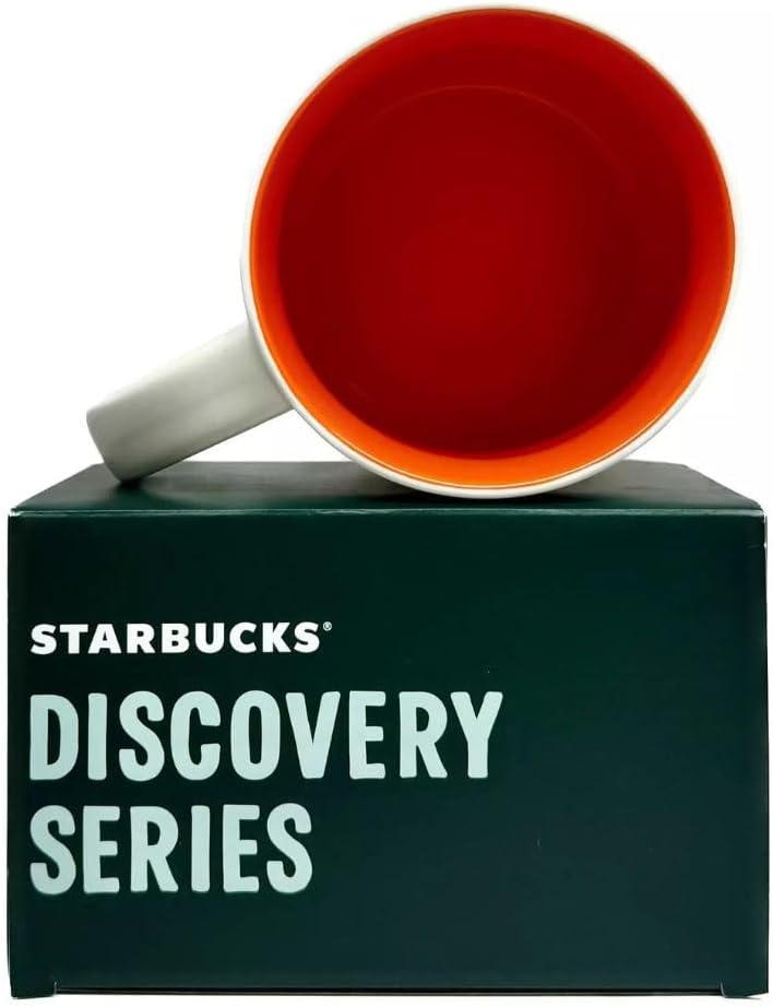 Starbucks فنجان سيراميك ستاربكس ديسكفري سيريز أورلاندو 14 أونصة آمن للاستخدام في الميكروويف وغسالة الصحون باللون الأبيض العادي - Image 4