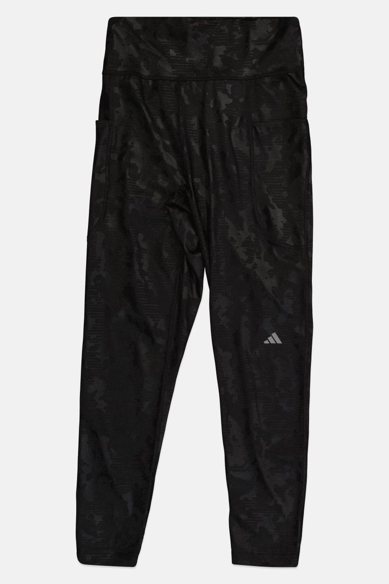 Adidas  leggings جري ضيقة تناسب النساء بطبعة تمويه، أسود - Image 2