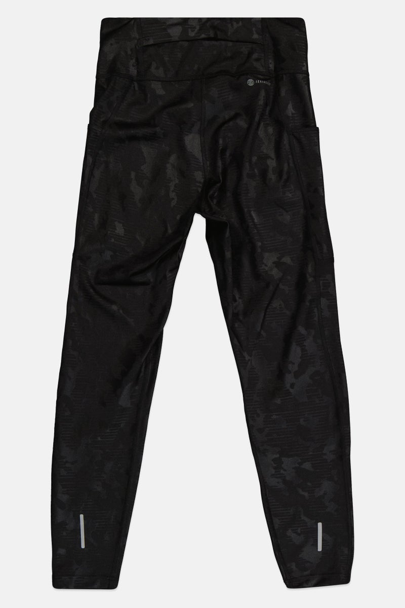 Adidas  leggings جري ضيقة تناسب النساء بطبعة تمويه، أسود - Image 3