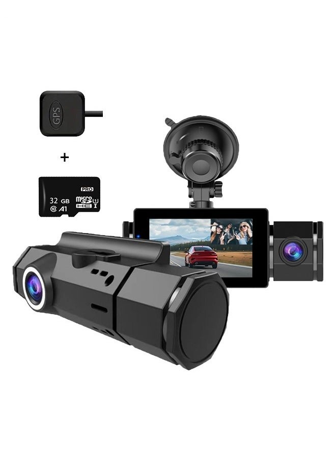 Dashcam 2024 new Complete Car Protection: Front & Interior Dash Cam with GPS, Night Vision, Parking Monitor 