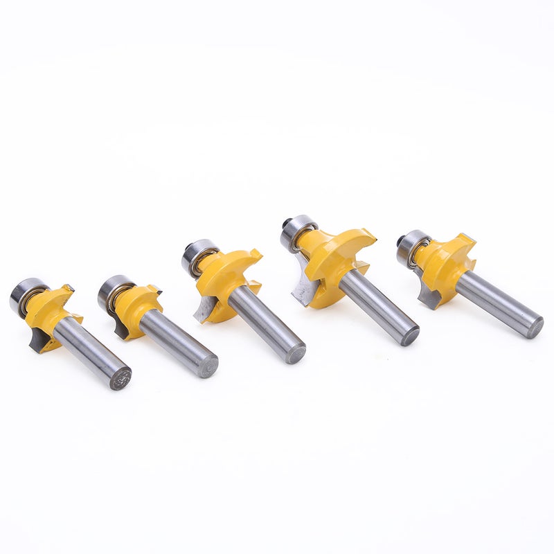 5pcs/set 8mm Shank Round Over Router Bits Woodworking Round Corner Milling Cutter Tool - Image 2