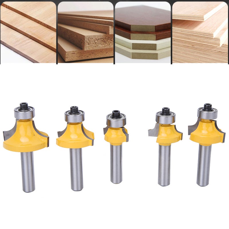 5pcs/set 8mm Shank Round Over Router Bits Woodworking Round Corner Milling Cutter Tool - Image 5