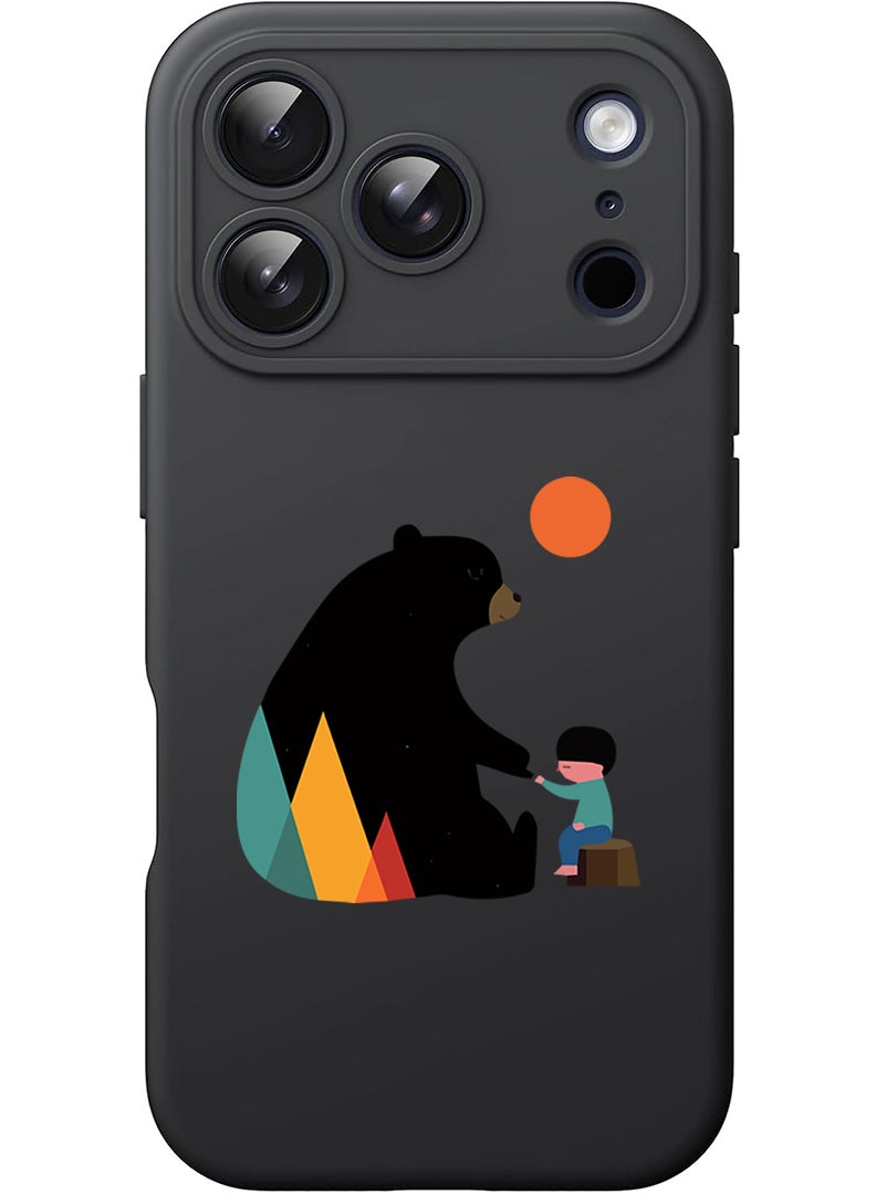 Theodor Protective Slim Fit Case Liquid Silicone Cover with Full Body Protection Anti-Scratch Shockproof Case For Apple iPhone 17 Pro (Black) Promise - Image 1