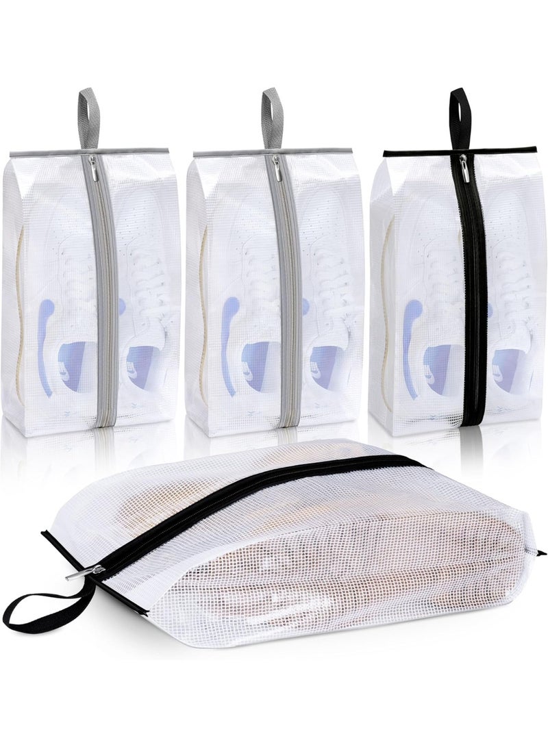 Waterproof Shoe Bags for Travel 4 Pack XX-Large Shoe Storage Bag Clear Sneaker Pouch Portable Boots Organizer with Sturdy Zipper for Men & Women - Image 1
