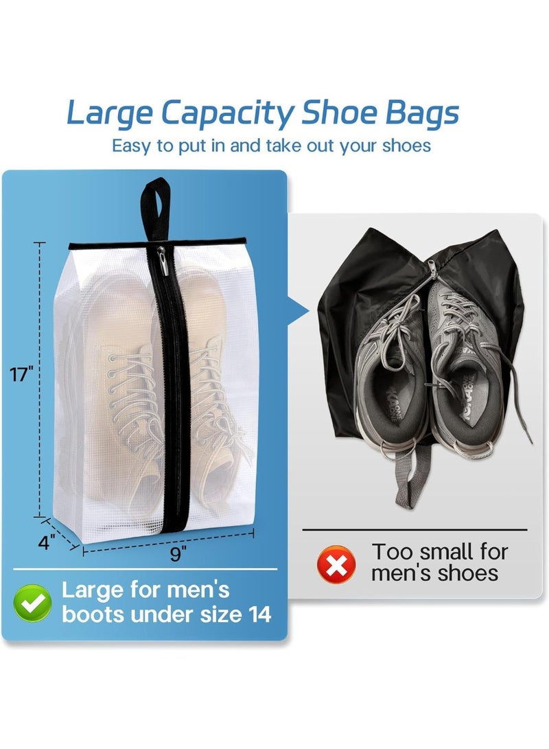 Waterproof Shoe Bags for Travel 4 Pack XX-Large Shoe Storage Bag Clear Sneaker Pouch Portable Boots Organizer with Sturdy Zipper for Men & Women - Image 2