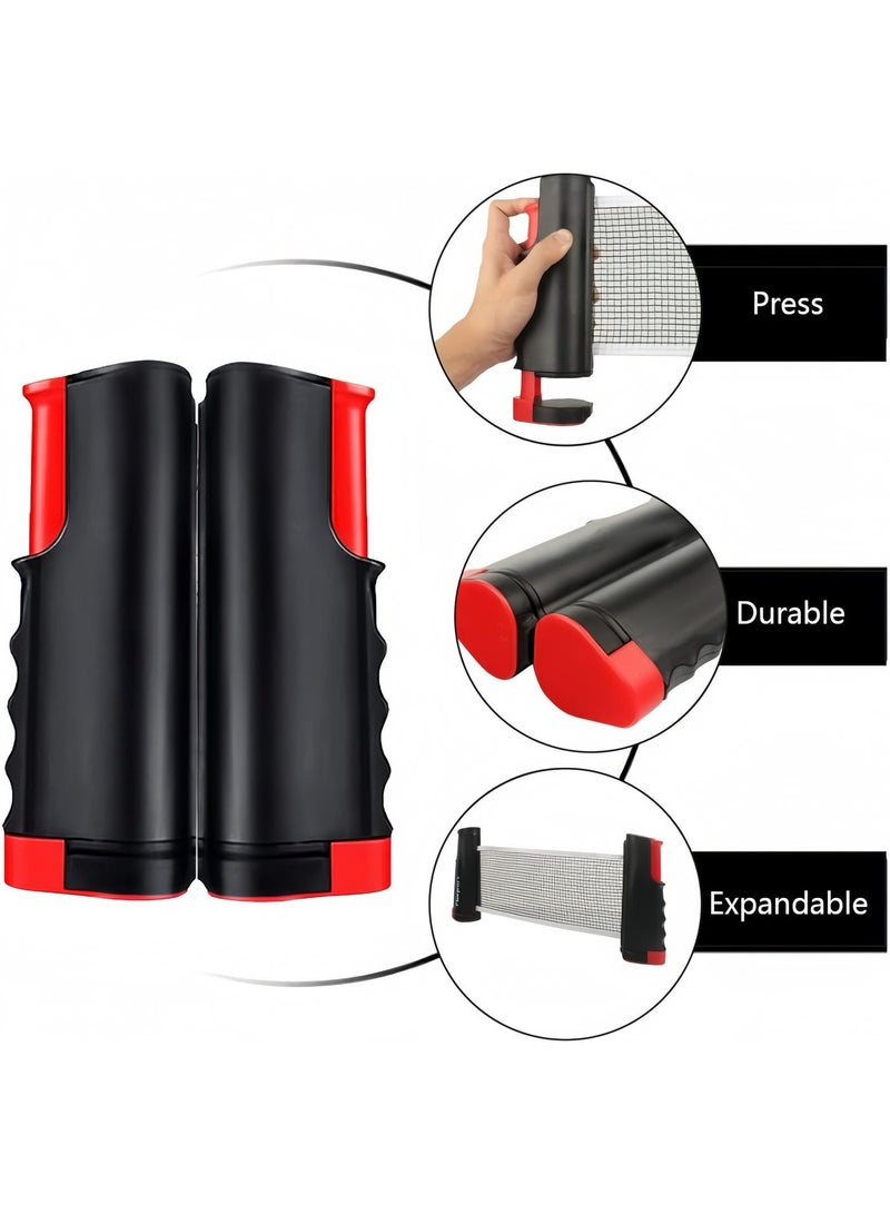 Panda Sports Table Tennis Sets, Complete Racket Sports Set- Two High Performance Bats, Stretchable Portable Net, Storage Bag And Three Table Tennis Balls, All-in-One All-in-One Retractable Ping Pong Net Set, Portable Ping Pong Paddles Set For Indoor/Outdoor Use, Family Fun Games-Black Table Tennis Sets - Image 4