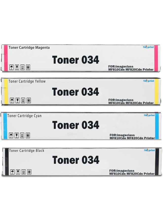 SkyPrint 034 CRG-034 High Yield Toner Cartridges Compatible Canon CRG-034 Toner use for imagerunner Advance MF810Cdn MF820Cdn Printers. (4 Pack Black Cyan Magenta Yellow) - Image 1